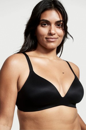 Victoria's Secret Bare Smooth Lightly Gevoerde Plunge Non Wired Bra Zwart | 67832-SVPK