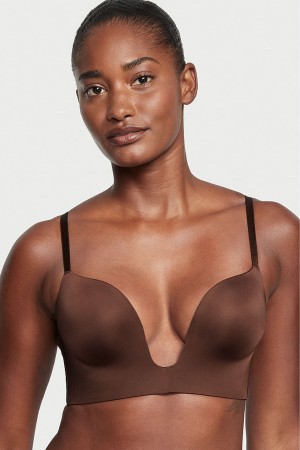 Victoria's Secret Bare Smooth Plunge Low Back Bra Bruin | 78102-AFXV