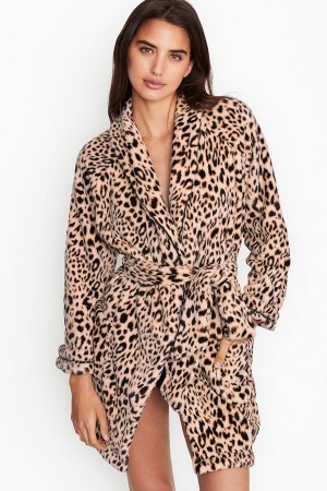 Victoria's Secret Cosy Kort Robe Zwart | 16574-DQAN