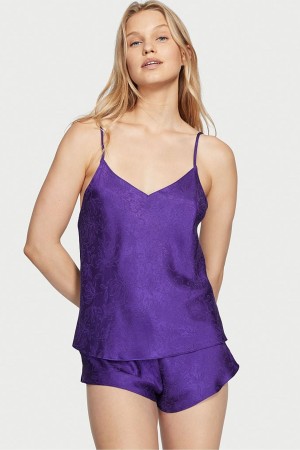 Victoria's Secret Draped Back Satin Cami Set Paars | 64905-ZJYW