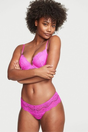 Victoria's Secret Dream Angels Floral Kanten Hipster String Knickers Roze | 25940-GBNE