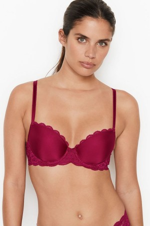 Victoria's Secret Dream Angels Smooth Kanten Wing Lightly Gevoerde Demi Bra Zwart | 74695-EAKQ