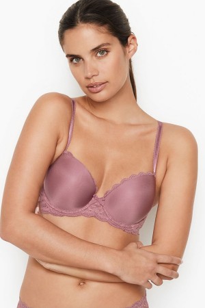 Victoria's Secret Dream Angels Smooth Kanten Wing Lightly Gevoerde Demi Bra Zwart | 63854-MRKT