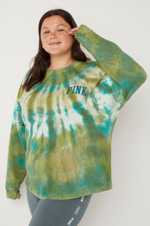 Victoria's Secret Fleece Long Sleeve Oversized Sweatshirt Groen | 87069-TODY