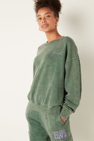 Victoria's Secret Fleece Long Sleeve Sweatshirt Zwart | 67489-IQHJ