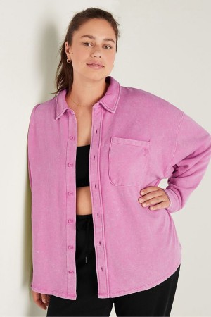 Victoria's Secret Fleece Shirt Jacket Blauw Lichtturkoois | 20489-FDMI