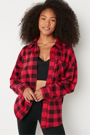 Victoria's Secret Fleece Shirt Jacket Blauw Lichtturkoois | 20194-EYNR