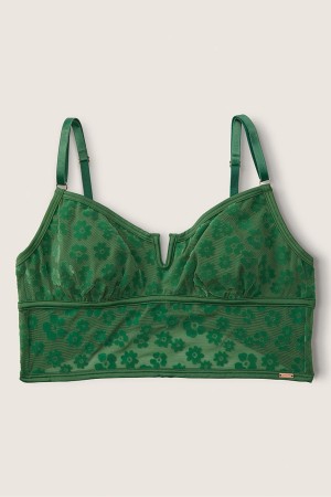 Victoria's Secret Flocked Mesh Bralette Groen | 80627-OGHU