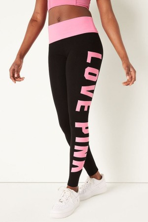 Victoria's Secret Foldover Full Length Legging Zwart | 12850-XGMT