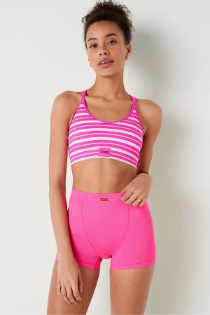 Victoria's Secret High Taille Rib Seamless Boxer Brief Roze | 52741-FJUZ