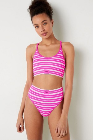 Victoria's Secret High Taille Rib Seamless Bikini Bottoms Roze | 64785-MVPN