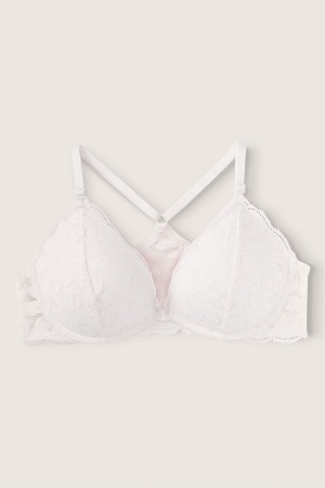 Victoria's Secret Kanten Front Bevestiging Push Up Bra Wit | 31862-WNDU