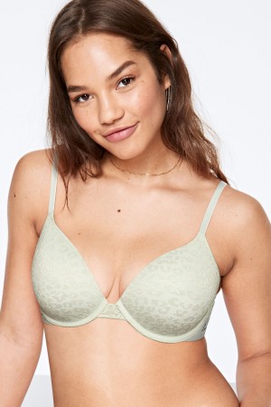 Victoria's Secret Kanten Lightly Gevoerde T-Shirt Bra Blauw | 98062-PBTK