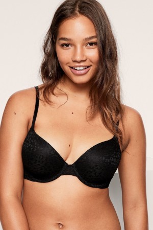 Victoria's Secret Kanten Lightly Gevoerde T-Shirt Bra Blauw | 57934-VEKI