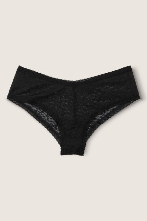 Victoria's Secret Kanten Logo Cheeky Knickers Zwart | 97025-JEUS