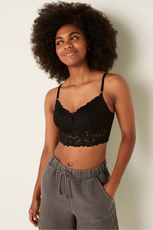 Victoria's Secret Kanten Longline Bralette Wit | 49562-CJRX