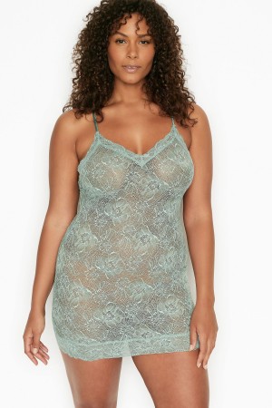 Victoria's Secret Kanten Slip Jurken Zwart | 07346-PTHV