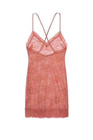 Victoria's Secret Kanten Slip Jurken Zwart | 64398-RTPM