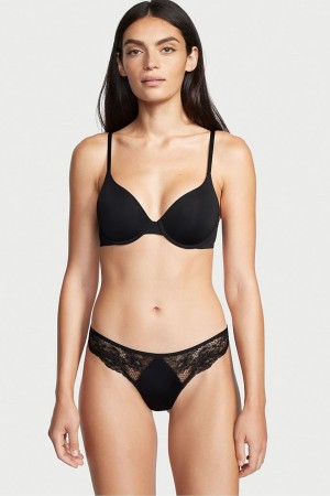 Victoria's Secret Kanten String Knickers Zwart | 81903-FTGJ