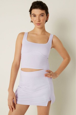 Victoria's Secret Katoenen Contour Crop Top Tank Top Roze | 90635-MCAP