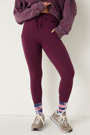 Victoria's Secret Katoenen High Taille Joggers Bordeaux Rood | 91832-BRZY