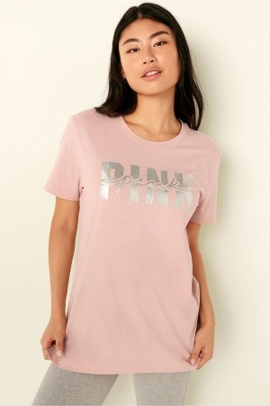 Victoria's Secret Katoenen Kort Sleeve Campus T-Shirt Groen | 18423-DTIC