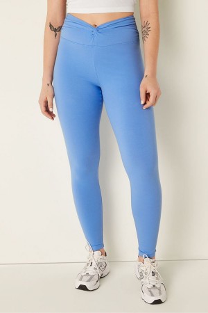 Victoria's Secret Katoenen Twist Taille Full Length Leggings Blauw | 80295-VSGE