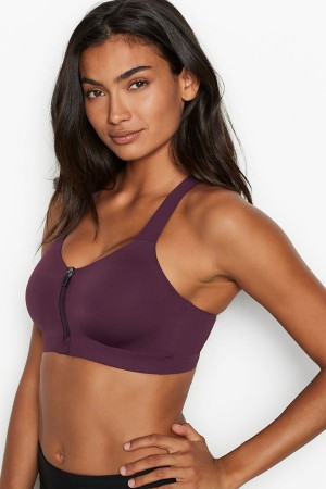 Victoria's Secret Knockout High Impact Racerback Zip Up Sports Bra Abrikoos Oranje | 51738-EXQF