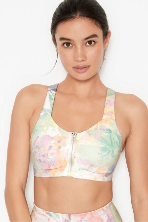 Victoria's Secret Knockout High Impact Racerback Zip Up Sports Bra Abrikoos Oranje | 21408-LCEI