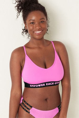 Victoria's Secret Lightly Gevoerde Low Impact Sports Bra Neon Bubble Empower Each Other | 21657-OCUY