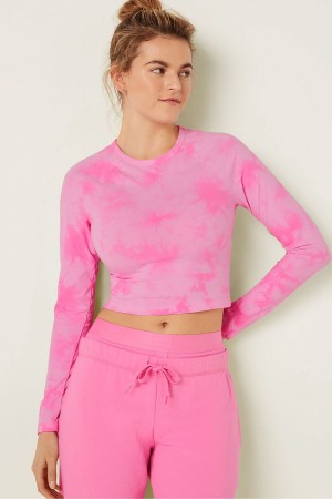 Victoria's Secret Long Sleeve Crop T-Shirt Roze | 38174-EWAL