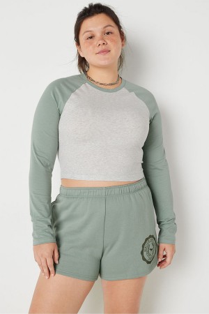 Victoria's Secret Long Sleeve Crop T-Shirt Groen | 31685-HVKG