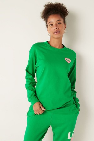 Victoria's Secret Long Sleeve T-Shirt Groen | 03529-QRCZ