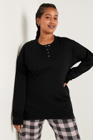 Victoria's Secret Long Sleeve T-Shirt Zwart | 10286-FYMB