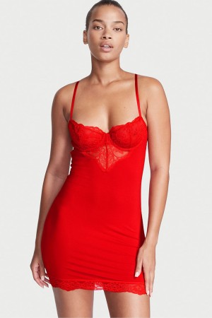 Victoria's Secret Modal Kanten Mini Slip Rood | 89516-PHMT