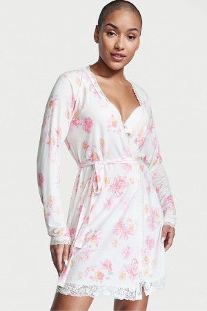 Victoria's Secret Modal Kort Long Sleeve Robe Zwart | 03845-XWST