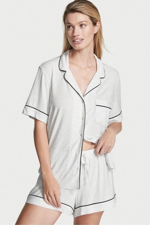 Victoria's Secret Modal Pyjama Kort Pyjamas Set Zwart | 02986-ACGY