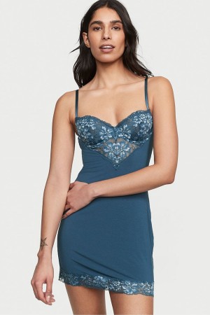 Victoria's Secret Modal Slip Jurken Blauw | 36074-VDFE