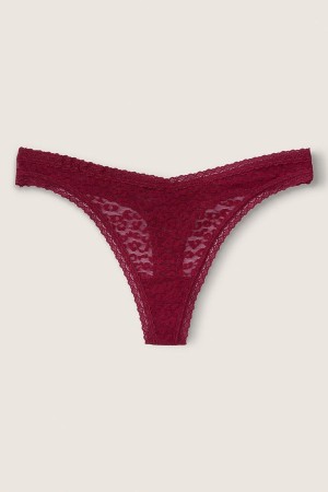 Victoria's Secret No-Show Kanten Logo String Knickers Zwart | 14087-PBKC