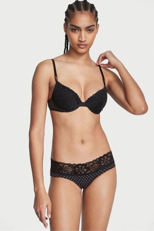 Victoria's Secret No-Show Kanten Taille Hipster Knickers Zwart | 70614-OAGS