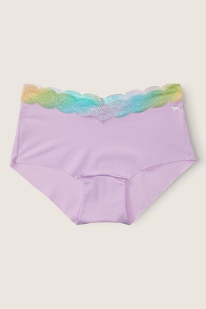 Victoria's Secret No-Show No-Show Boyshort Knickers Misty Lilac With Gradient Lace | 58603-KIGZ