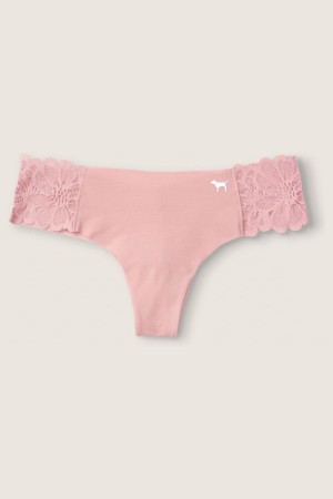 Victoria's Secret No Show String Knickers Roze | 43718-WJXT