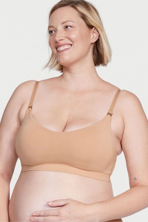 Victoria's Secret Non Wired Nursing Bra Sweet Praline Nude | 81459-RYMP