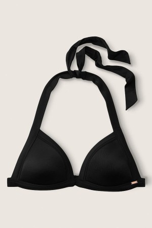 Victoria's Secret Push Up Triangle Halterneck Bikini Top Donkergrijs | 30294-QWSI