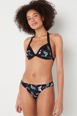 Victoria's Secret Push Up Triangle Halterneck Bikini Top Donkergrijs | 23908-RVHE