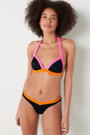 Victoria's Secret Push Up Triangle Halterneck Bikini Top Donkergrijs | 97384-LYCH