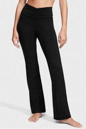 Victoria's Secret Ruched Brede Leg Flare Legging Zwart | 31249-NFCG