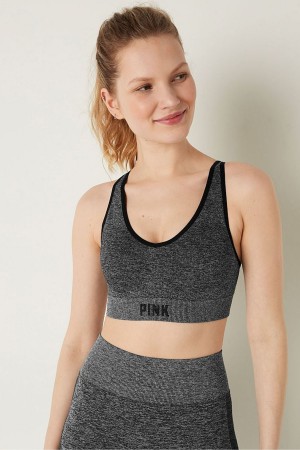 Victoria's Secret Seamless Active Seamless Air Medium Impact Sports Bra Zwart | 79436-SOMG