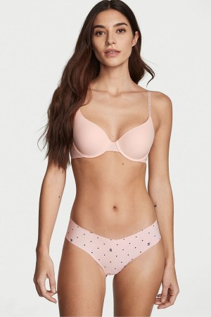 Victoria's Secret Sexy Illusions by Victorias Secret Smooth No Show String Knickers Roze Leopard | 63742-AIVN