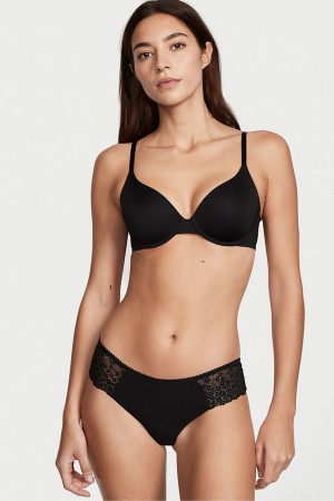 Victoria's Secret Sexy Illusions by Victorias Secret No Show Kanten String Knickers Zwart | 43687-HVWB